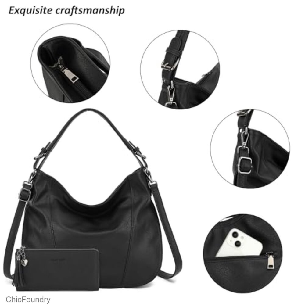 Large Hobo Bag with Multiple Pockets, Adjustable … - image 5